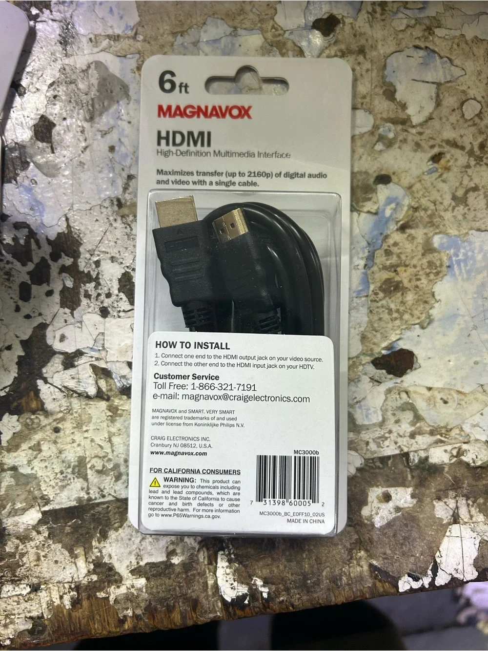 Magnavox 6ft Black HDMI Cable - High-Definition Video & Audio